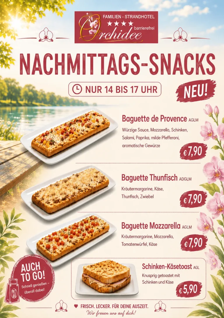 Nachmittagssnacks im Hotel Orchidee am Klopeiner See