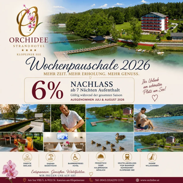 Pauschalangebote barrierefreies Hotel Orchidee Klopeiner See