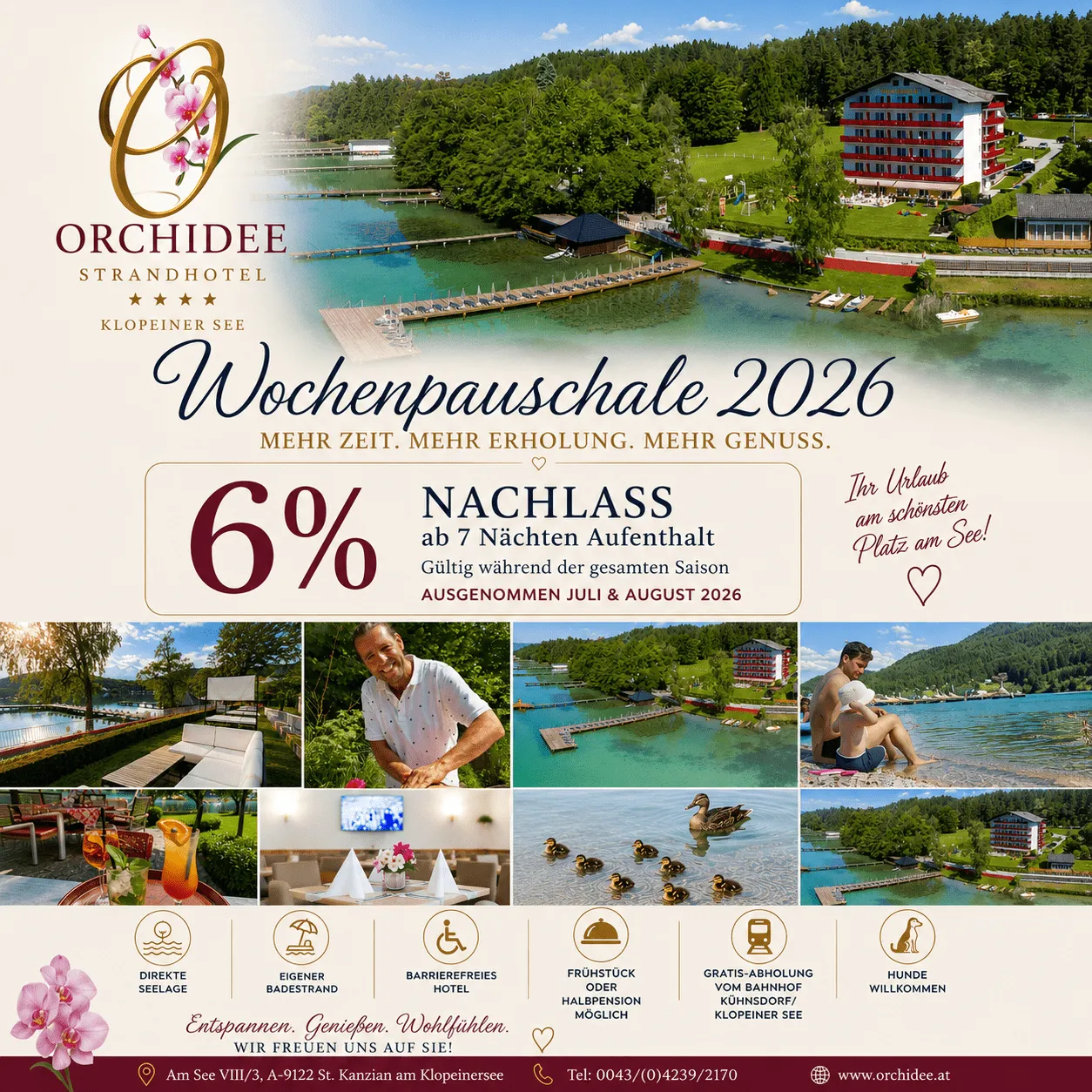 Pauschalangebote barrierefreies Hotel Orchidee Klopeiner See