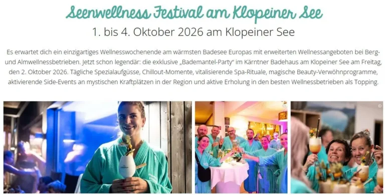 Seenwellness Festival am Klopeiner See Strandhotel Orchidee