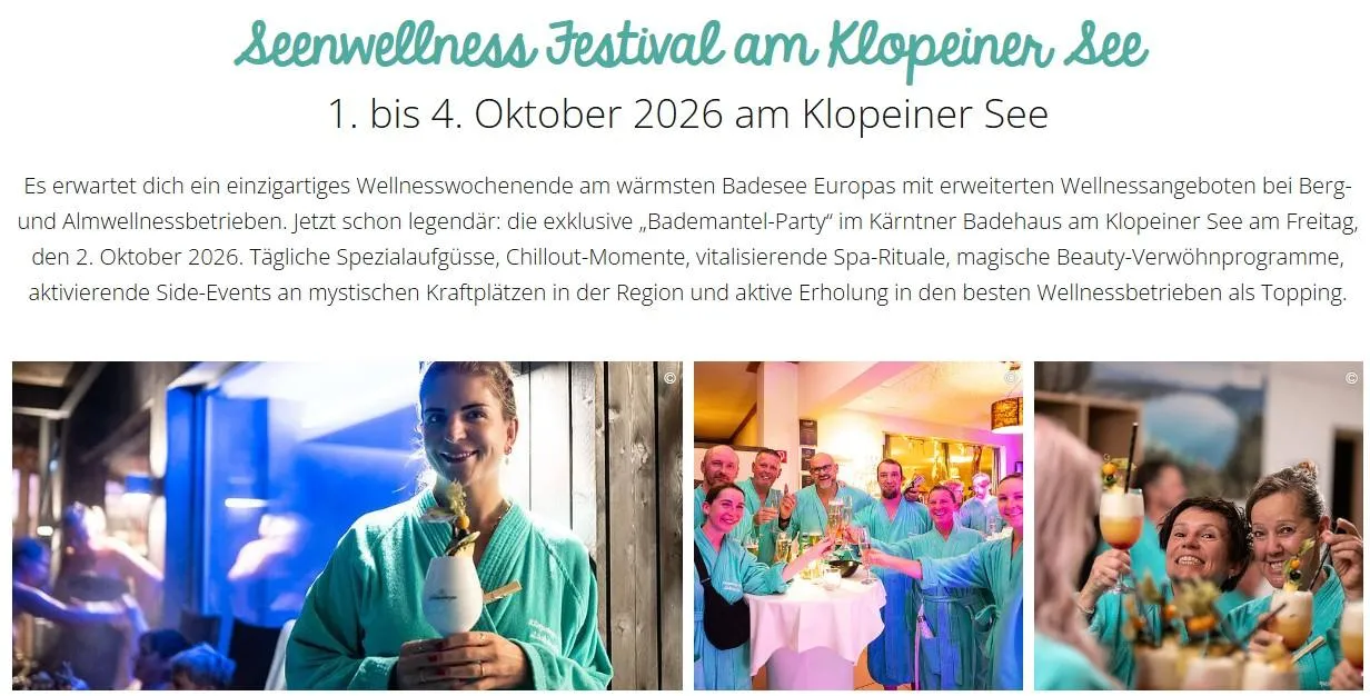 Seenwellness Festival am Klopeiner See Strandhotel Orchidee