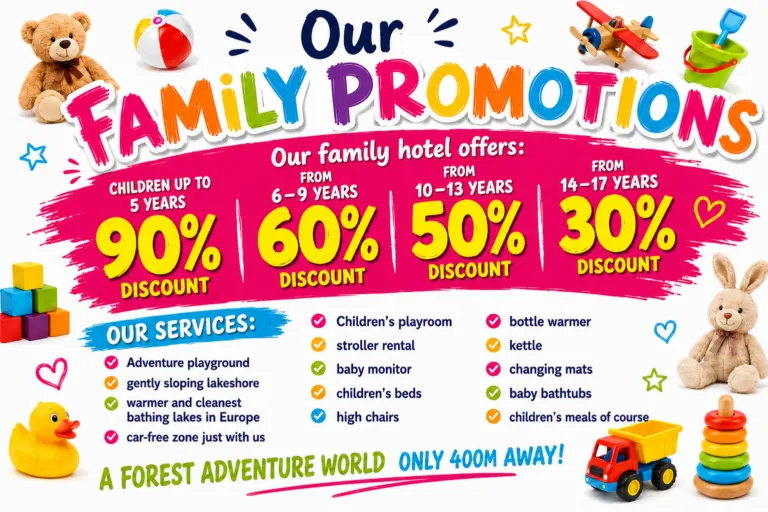 Family holiday offers at the barrier-free Beachhotel Strandhotel Orchidee on Lake Klopeiner See with children´s discounts, playground, baby equipment and family-friendly services